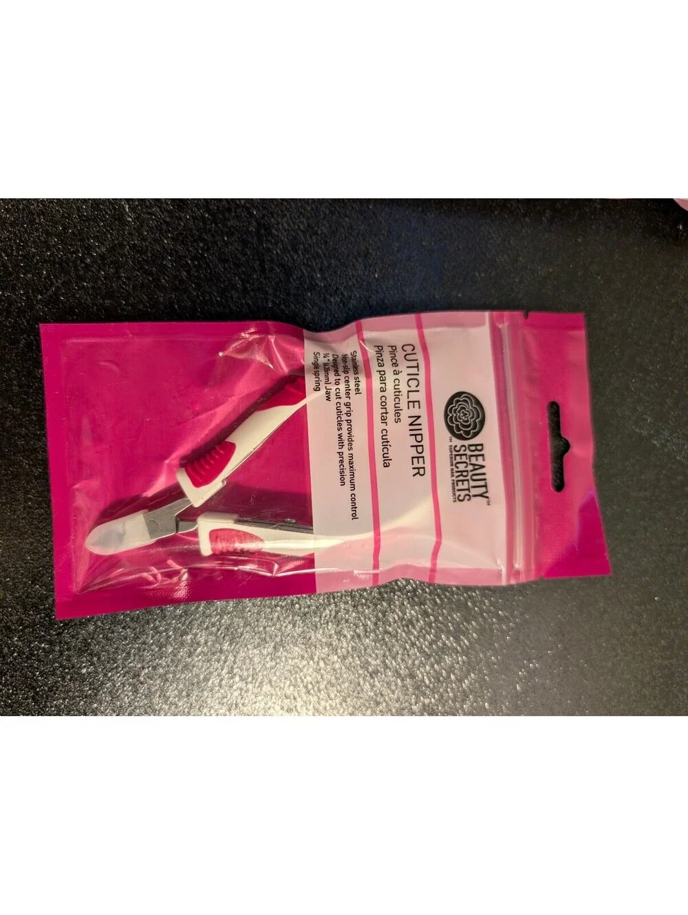 Beauty Secrets Stainless Steel Cuticle Nipper | Lot of 2 - Pink White
